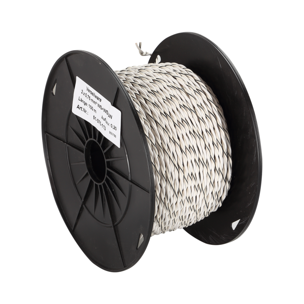Cable Altavoz  2 x 0,75 RIZADO mm Blanco/Negro
