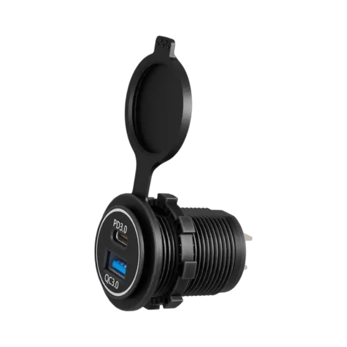 Toma Mechero Redonda para empotrar USB-A + USB-C